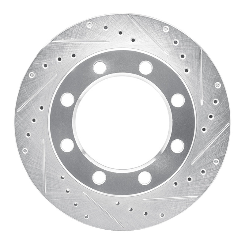 R1 80-94 Ford F-250 4WD (Excl Super Duty) Front Right Drilled & Slotted Silver Brake Rotor