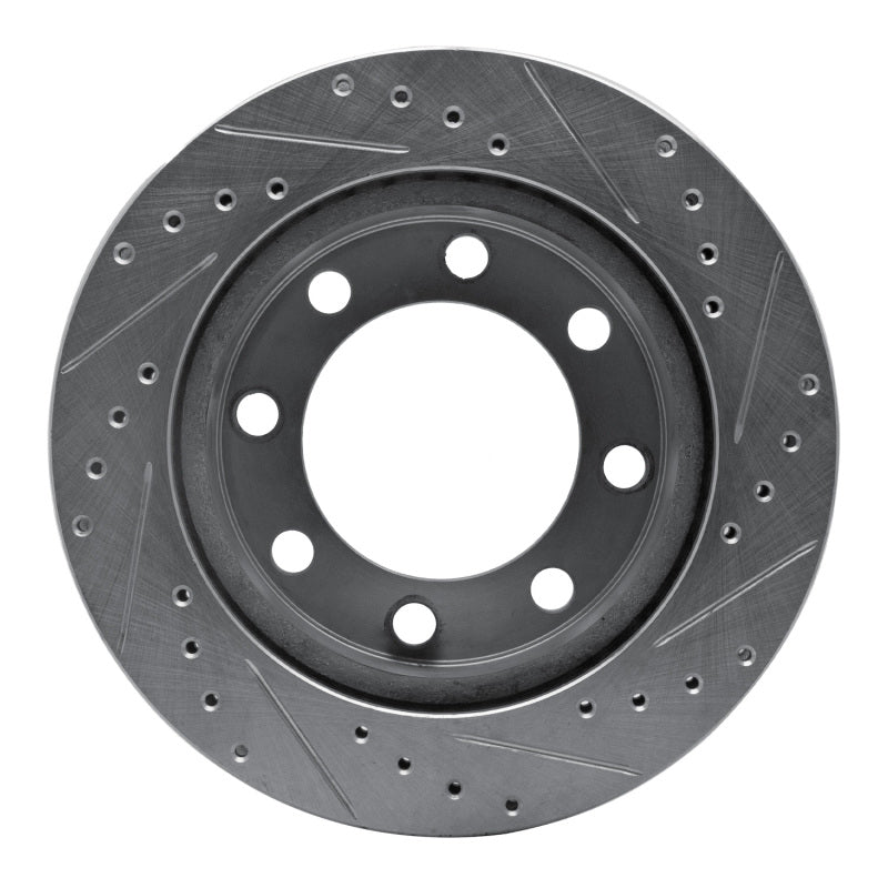 R1 71-97 Dodge D300 Front Left Drilled & Slotted Silver Brake Rotor