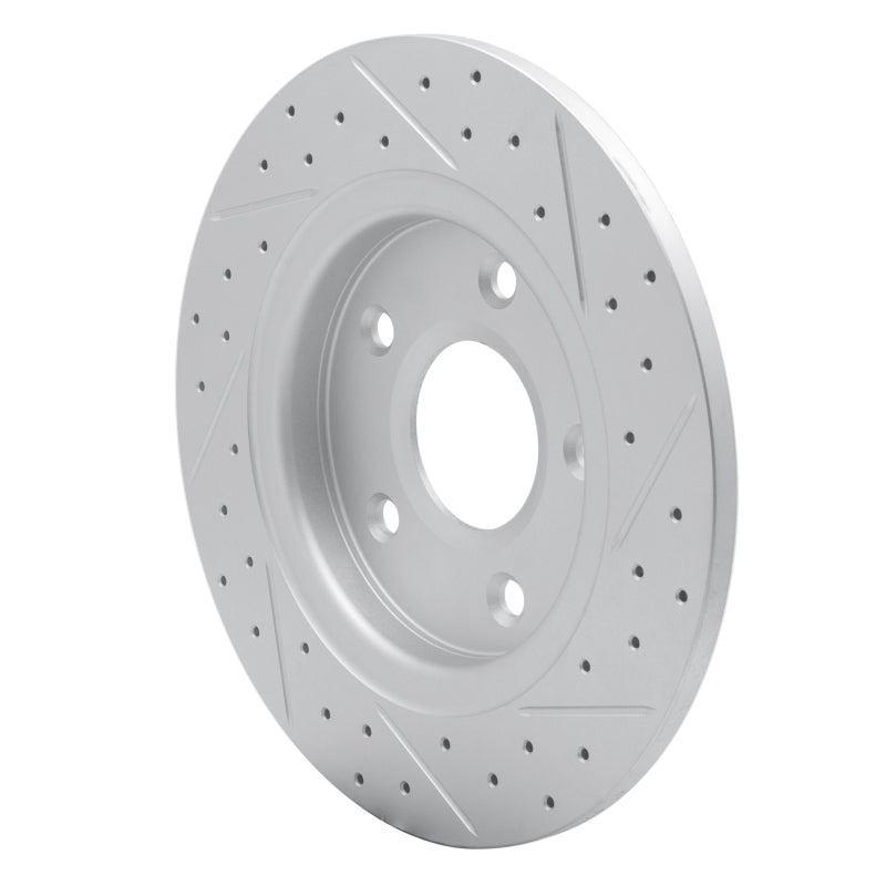 R1 08-16 Chrysler Town & Country Rear Left Drilled & Slotted Geo-Carbon Rotor