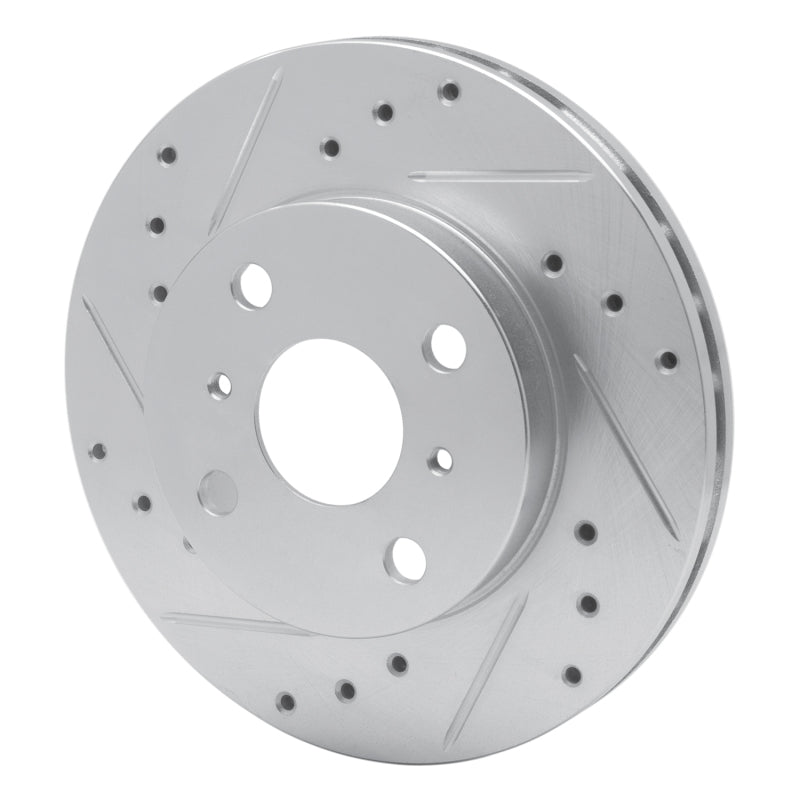 DFC 90-91 Toyota Celica Front Left Drilled & Slotted Silver Brake Rotor