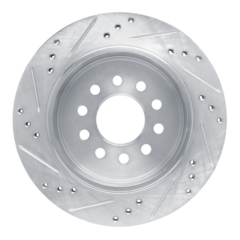 DFC 03-11 Lincoln Town Car Rear Right Drilled & Slotted Silver Brake Rotor