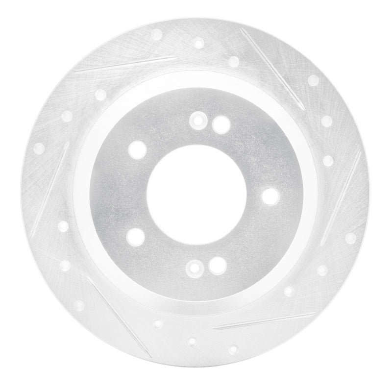 DFC 14-23 Hyundai Kona Rear Right Drilled & Slotted Silver Brake Rotor