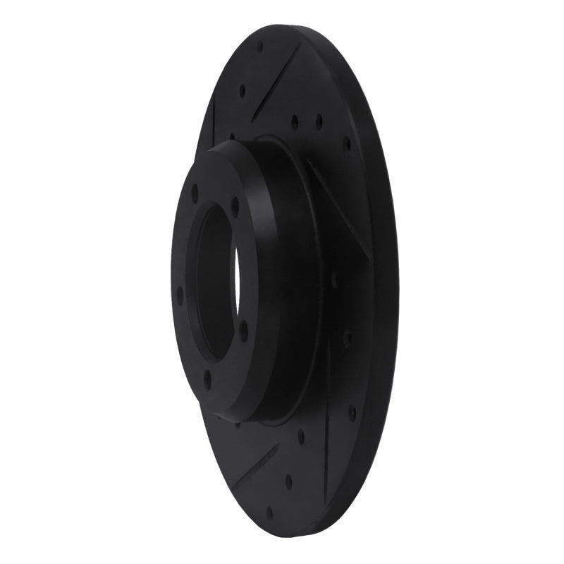 R1 75-83 Toyota Pickup Front Left Drilled & Slotted Black Brake Rotor