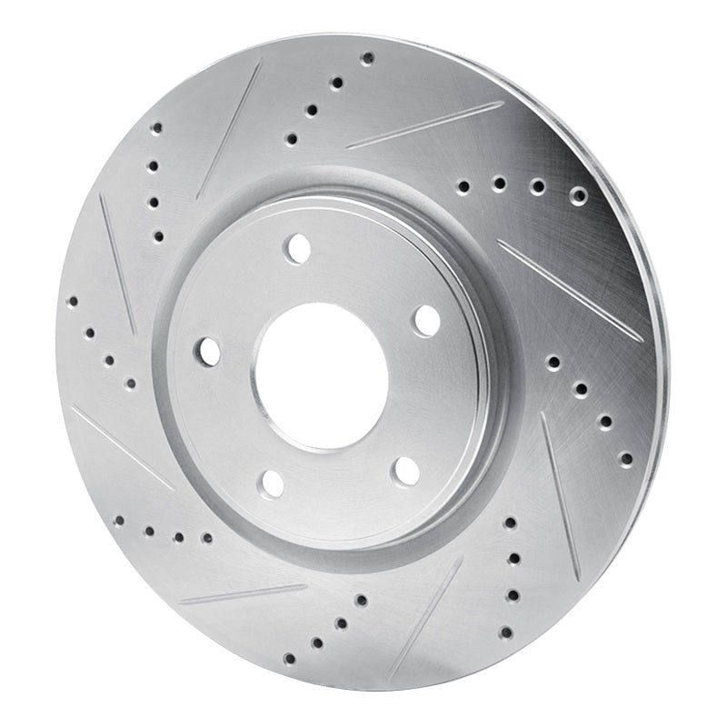 R1 12-25 Chrysler Grand Caravan Front Left Drilled & Slotted Silver Brake Rotor