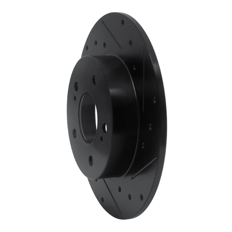 R1 94-04 Infiniti I30 Rear Right Drilled & Slotted Black Brake Rotor
