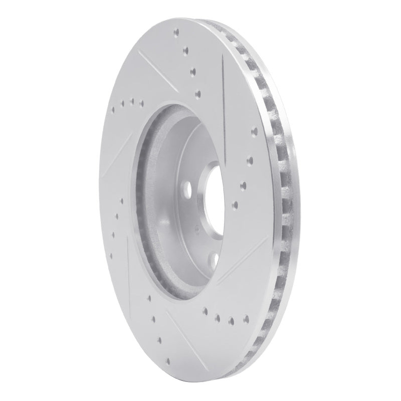 R1 12-18 Toyota Yaris (USA/Canada) Front Left Drilled & Slotted Silver Brake Rotor