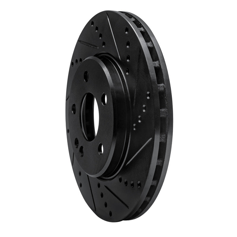 R1 06-11 Mercedes-Benz B200 Front Right Drilled & Slotted Black Brake Rotor