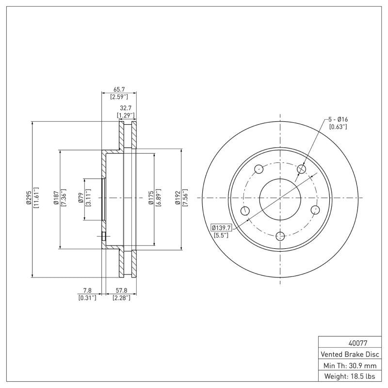 R1 94-99 Dodge Ramcharger (Mexico) Front Brake Rotor