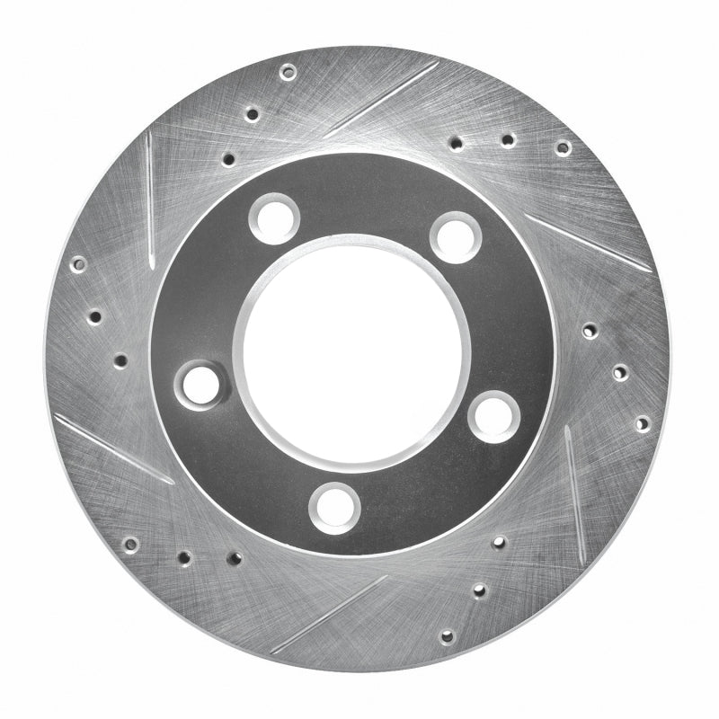 R1 76-93 Ford F-150 4WD Front Left Drilled & Slotted Silver Brake Rotor