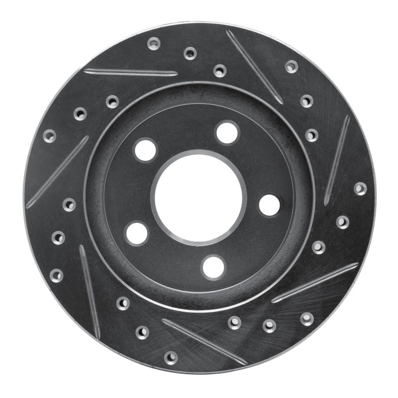 R1 85-89 Dodge SHADOW Front Left Drilled & Slotted Silver Brake Rotor