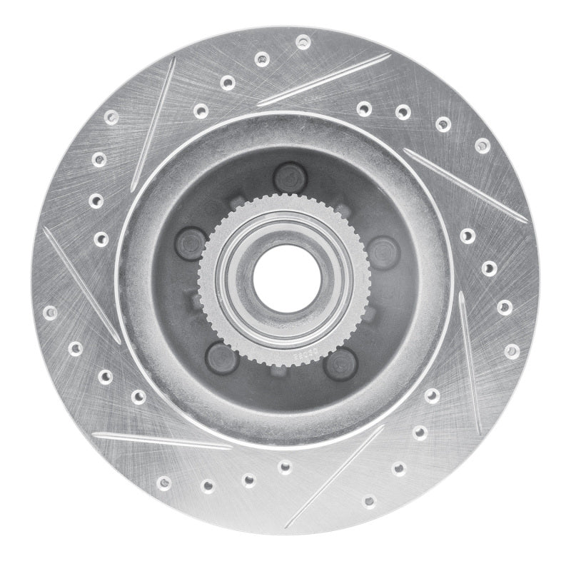 R1 93-95 Chevrolet G10 Front Right Drilled & Slotted Silver Brake Rotor