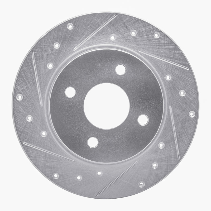 R1 18-22 Ford Ecosport Rear Left Drilled & Slotted Silver Brake Rotor