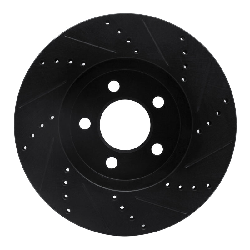 R1 03-11 Ford Crown Victoria Front Left Drilled & Slotted Black Brake Rotor