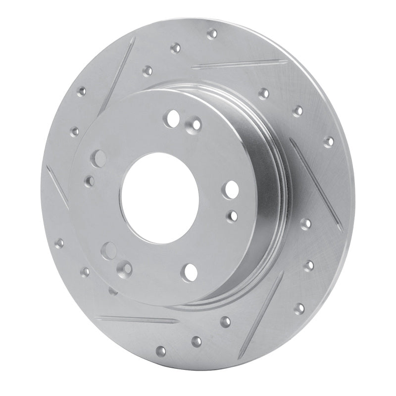 R1 03-08 Acura TSX Rear Left Drilled & Slotted Silver Brake Rotor