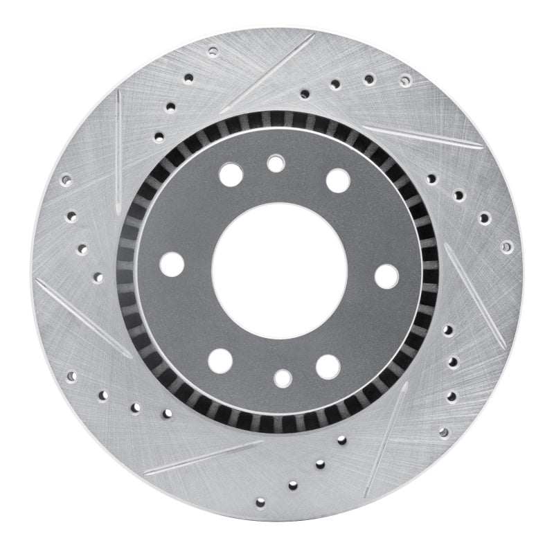 R1 06-09 Buick Rainier Front Left Drilled & Slotted Silver Brake Rotor