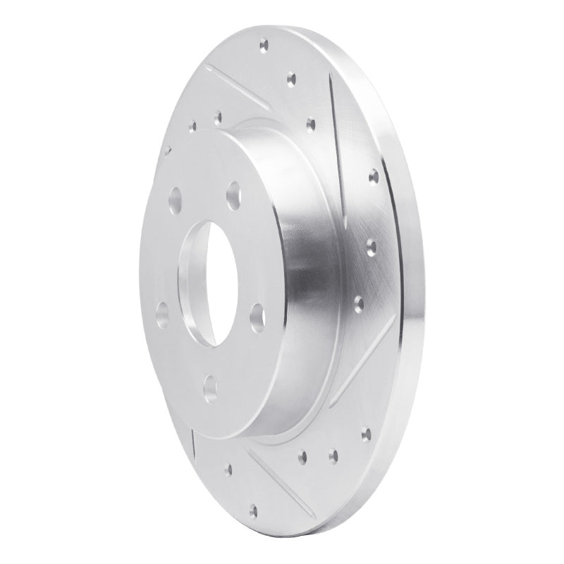 R1 04-12 Chevrolet Malibu Rear Right Drilled & Slotted Silver Brake Rotor