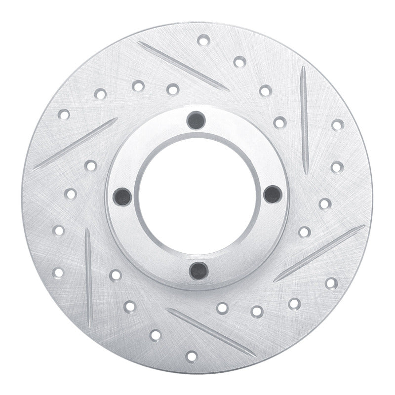 R1 63-79 Austin Healey Sprite Front Right Drilled & Slotted Silver Brake Rotor