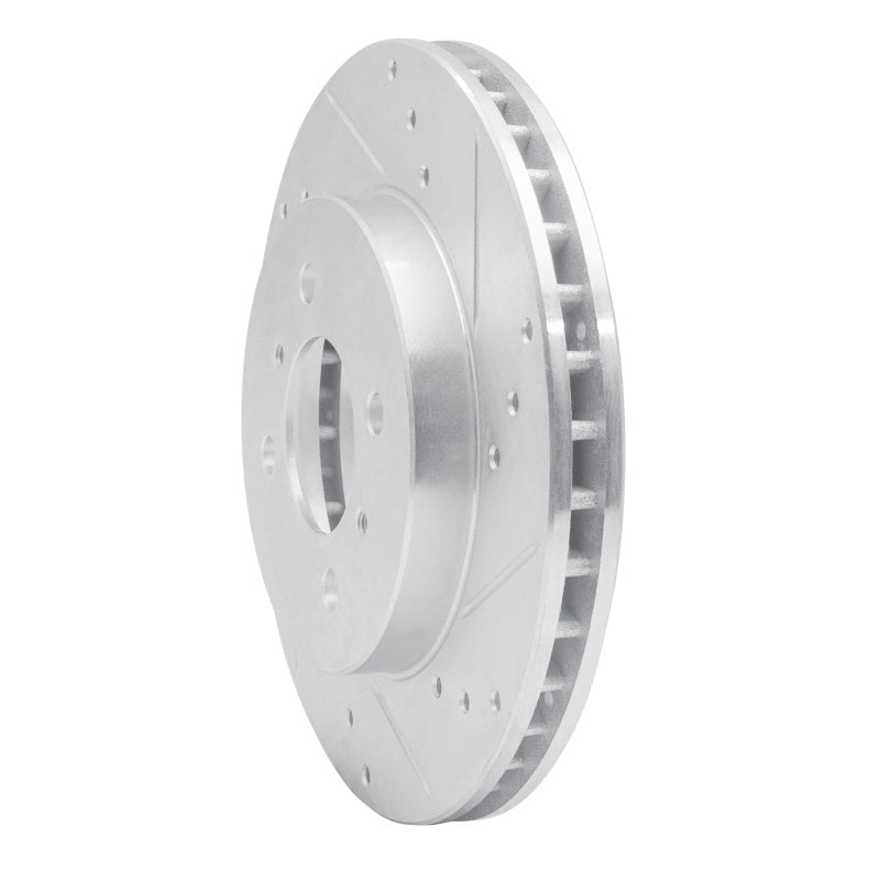 DFC 98-07 Mitsubishi Mirage Front Right Drilled & Slotted Silver Brake Rotor