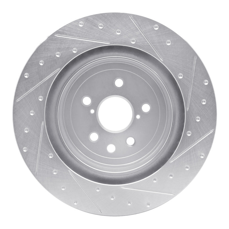 DFC 15-22 Lexus RC F Left Rear Drilled & Slotted Silver Brake Rotor