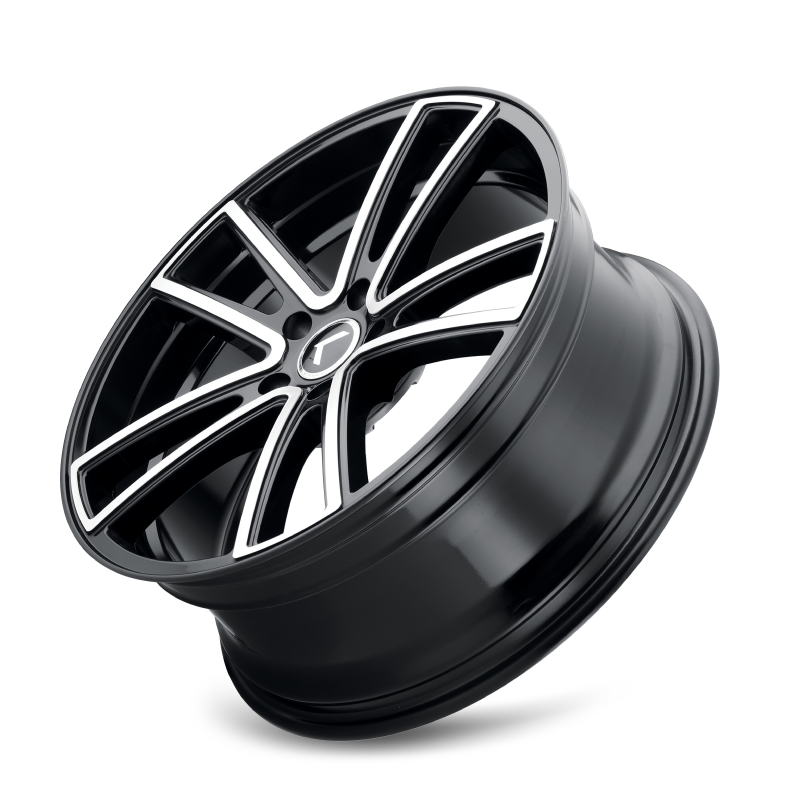 Kraze KR190 Lusso 22x8.5 / 5x112 BP / 38mm Offset / 66.56mm Hub Gloss Black Machined Wheel