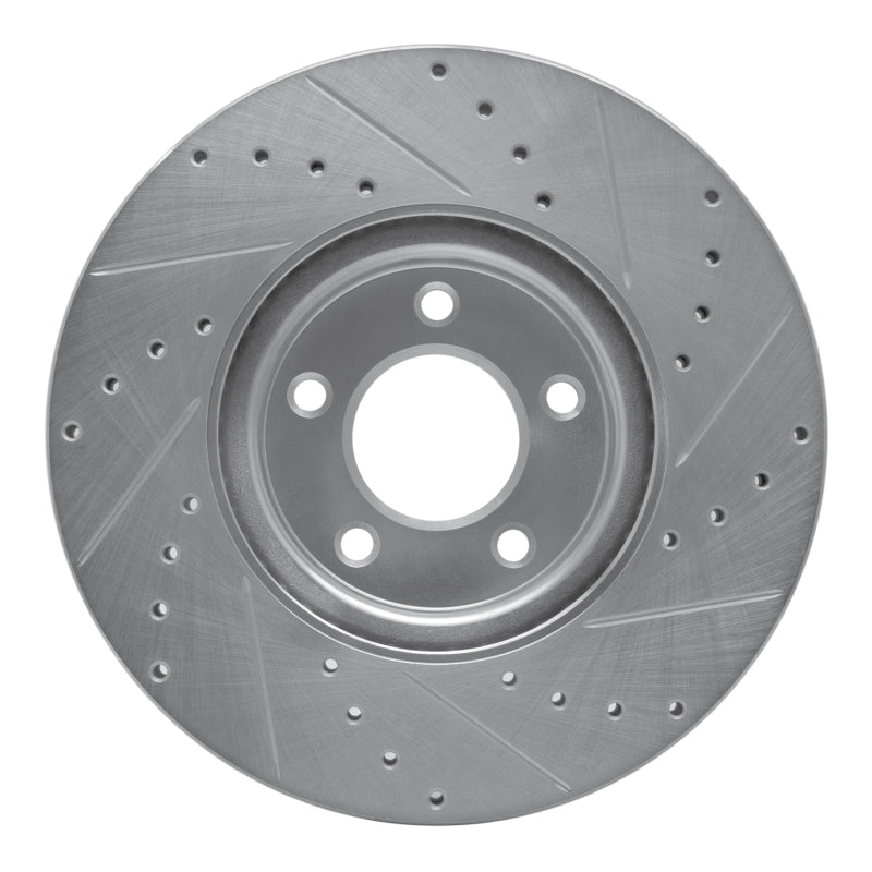 R1 88-91 Mazda 929 Front Left Drilled & Slotted Silver Brake Rotor