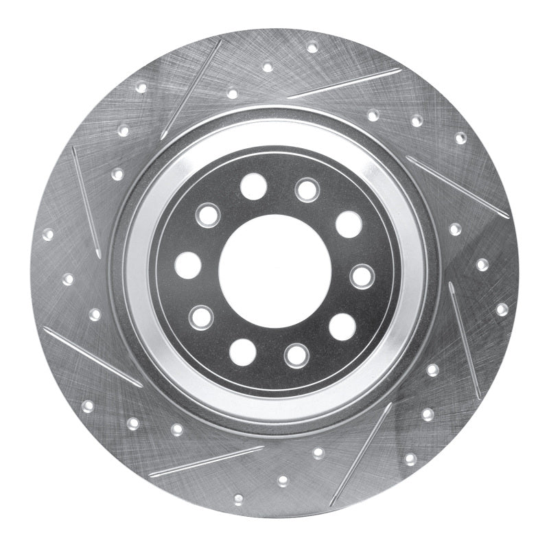 DFC 14-23 Jeep Cherokee Rear Left Drilled & Slotted Silver Brake Rotor