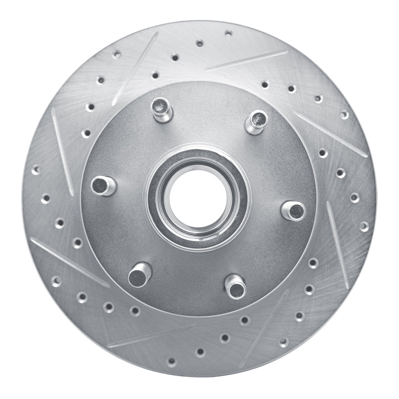 R1 94-02 Chevrolet Express 2500 Front Left Drilled & Slotted Silver Brake Rotor