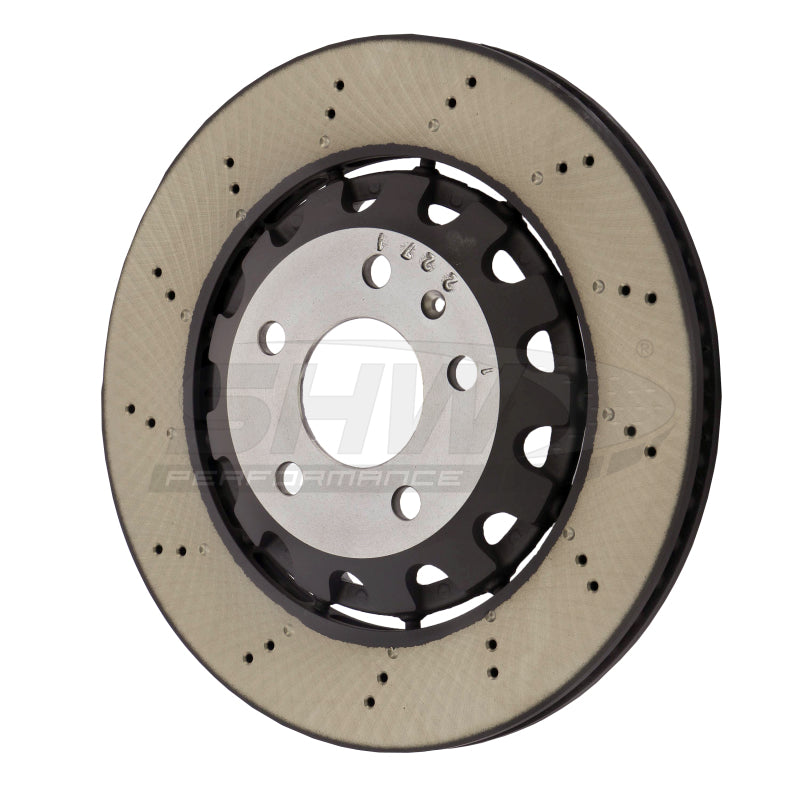 SHW 18-20 Audi RS5 2.9L (Excl Ceramic Brakes) Rear Drilled & Dimpled LW Brake Rotor (8W0615601G)