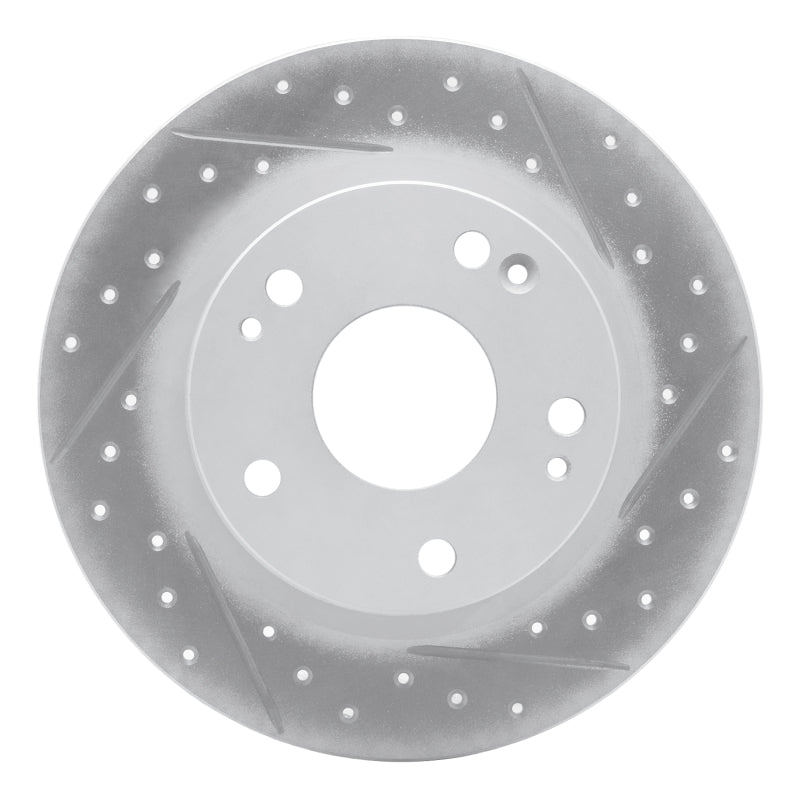 R1 16-25 Honda Civic Hatchback Rear Right Drilled & Slotted Geo-Carbon Rotor