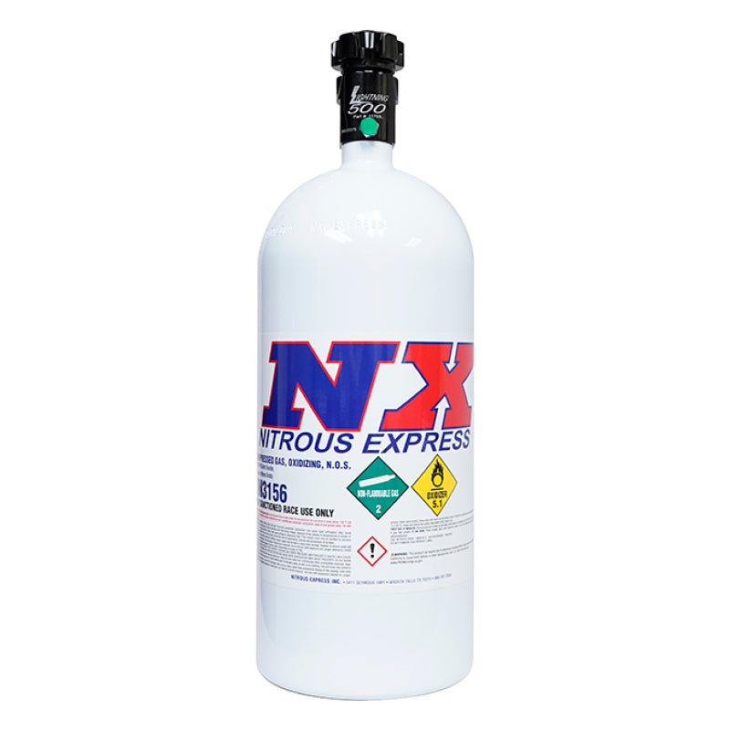 Nitrous Express 10lb Bottle w/Lightning 500 Valve -6 Bottle Nipple (6.89 DIA. X 20.19 TALL)