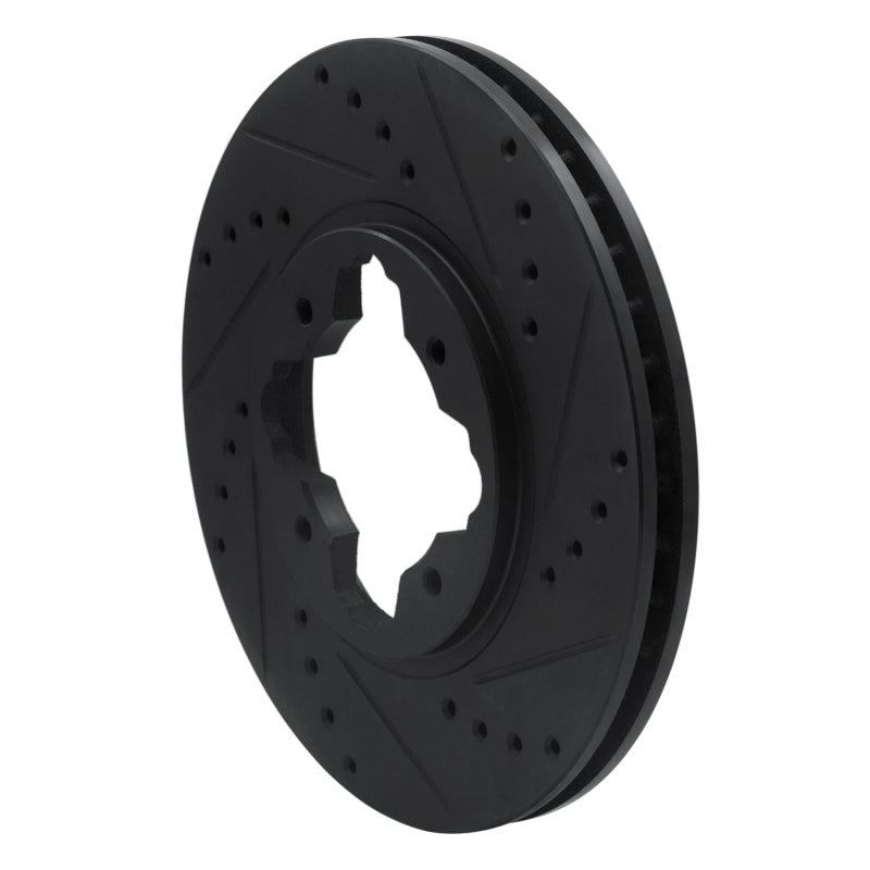 R1 91-97 Acura CL Front Right Drilled & Slotted Black Brake Rotor