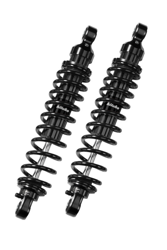 Bitubo WME4 Twinshocks Adjustable: Spring Preload, Rebound, Length 341mm, (Std -20mm), Dark Edition