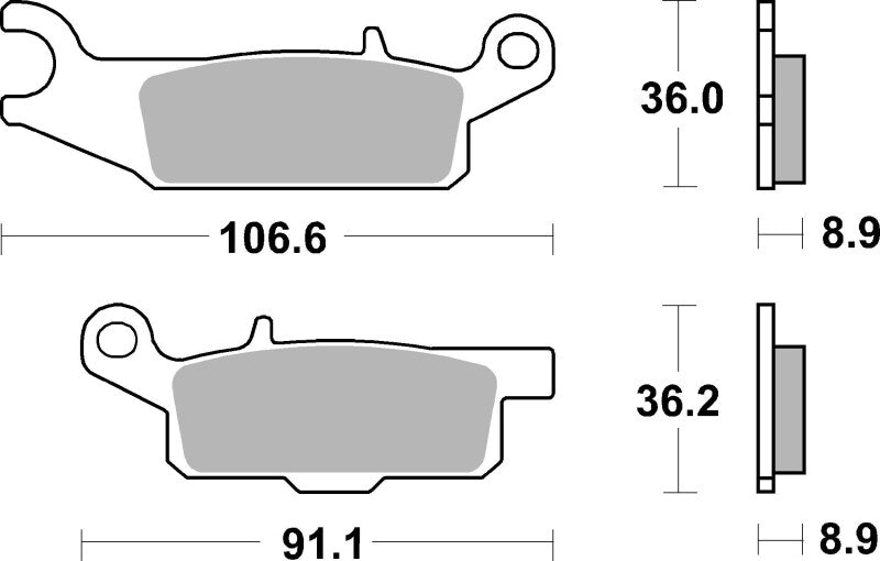 Brembo OE 09-16 Yamaha YFM FGPW Grizzly Right 550cc Brake Pad - Rear