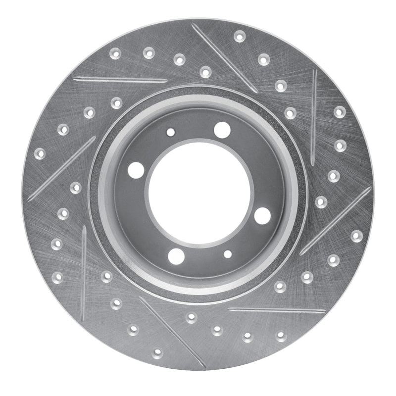 DFC 81-87 Saab 900 Front Left Drilled & Slotted Silver Brake Rotor