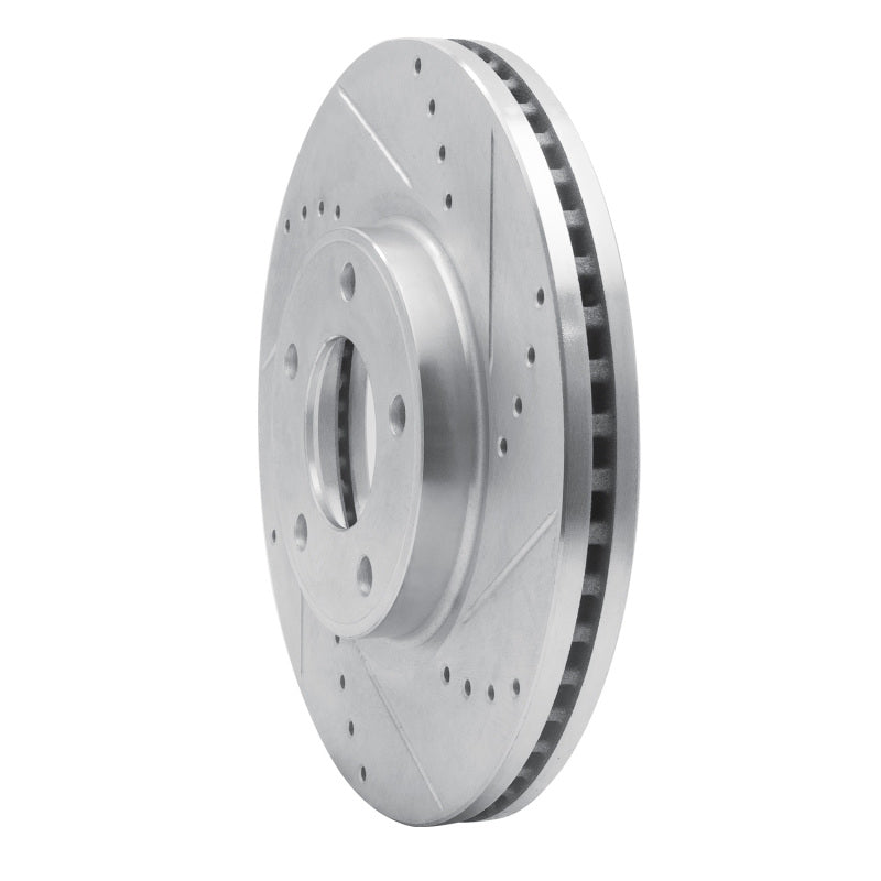 R1 07-08 Ford Edge Front Right Drilled & Slotted Silver Brake Rotor