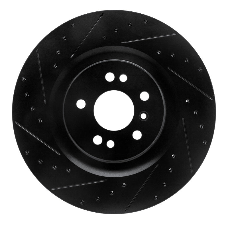 R1 06-12 Mercedes-Benz GL350 Front Left Drilled & Slotted Black Brake Rotor