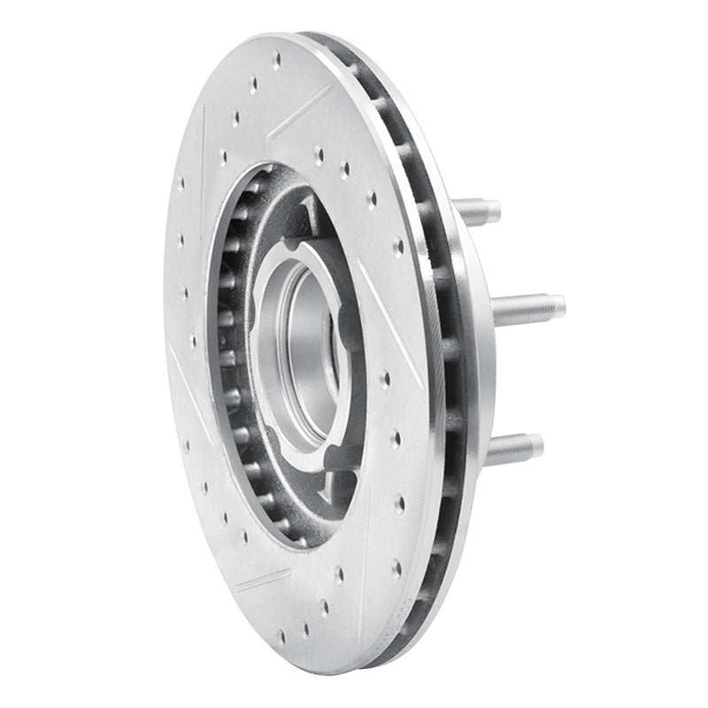 R1 90-94 Ford Bronco II Front Right Drilled & Slotted Silver Brake Rotor
