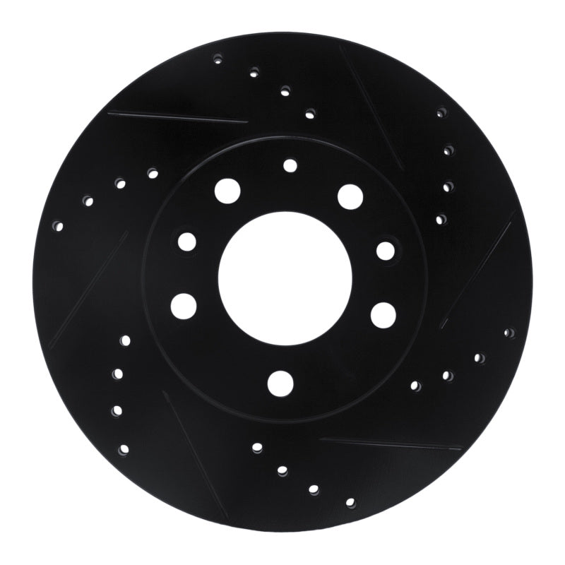R1 03-05 Mazda 6 Front Right Drilled & Slotted Black Brake Rotor