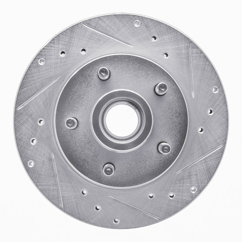 R1 91-94 Ford Explorer Front Right Drilled & Slotted Silver Brake Rotor