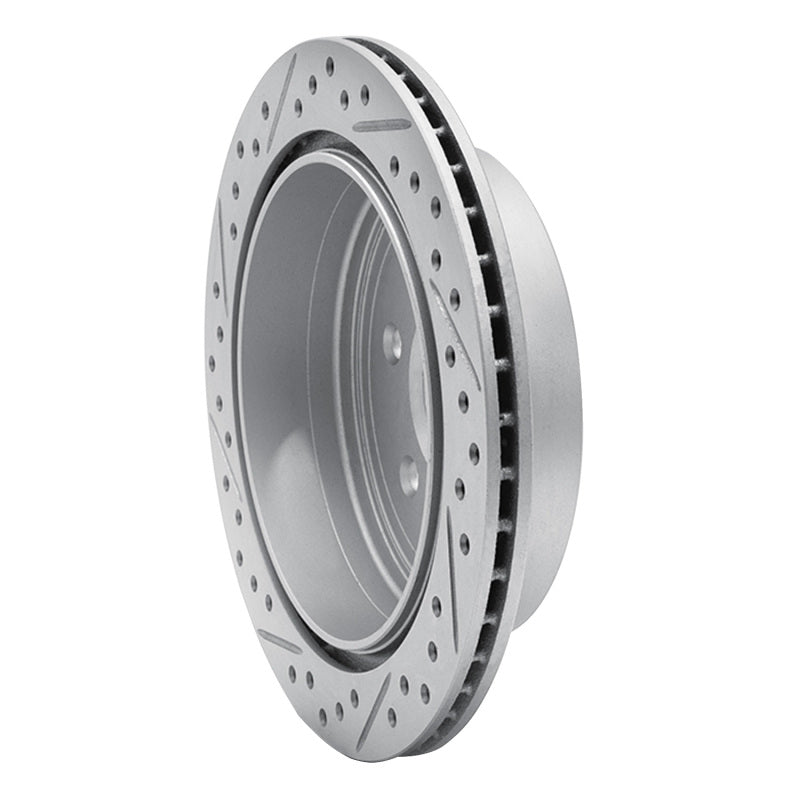 R1 05-25 Nissan Frontier Rear Right Drilled & Slotted Geo-Carbon Rotor