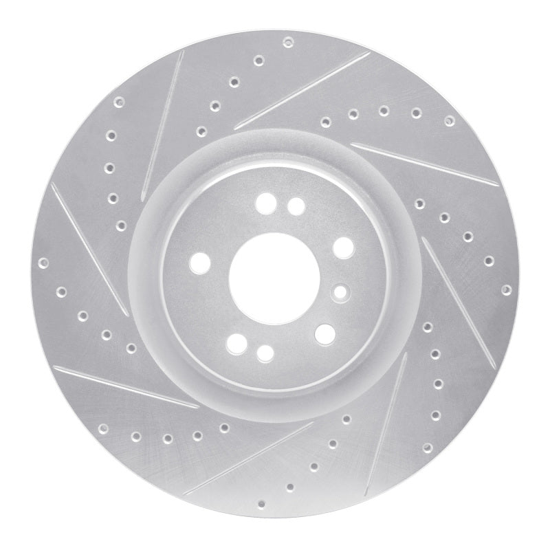 R1 07-09 Mercedes-Benz GL320 Front Left Drilled & Slotted Silver Brake Rotor