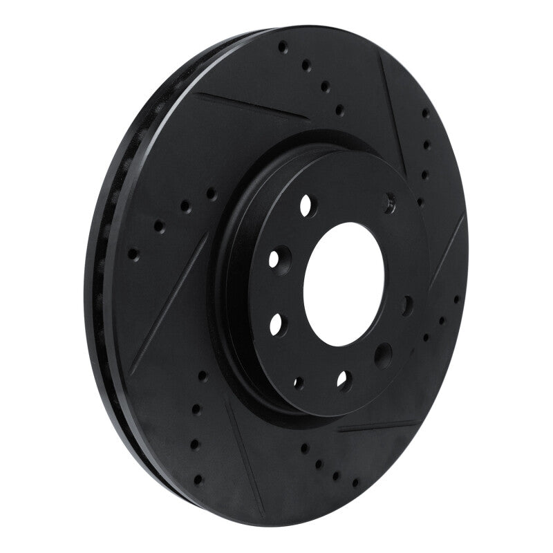 R1 07-12 Mazda CX-7 Front Right Drilled & Slotted Black Brake Rotor
