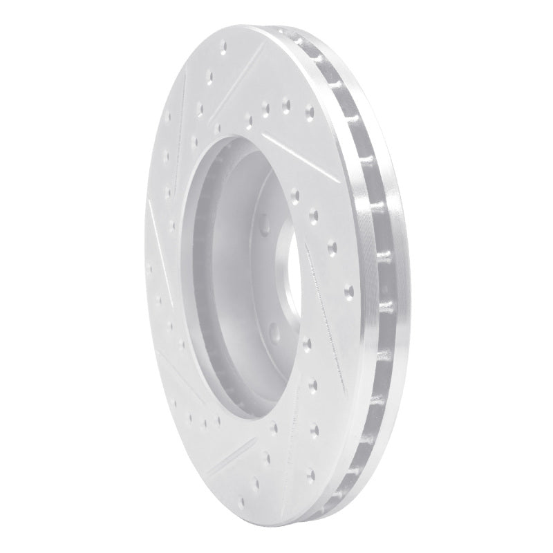 DFC 90-97 Infiniti J30 Front Right Drilled & Slotted Silver Brake Rotor