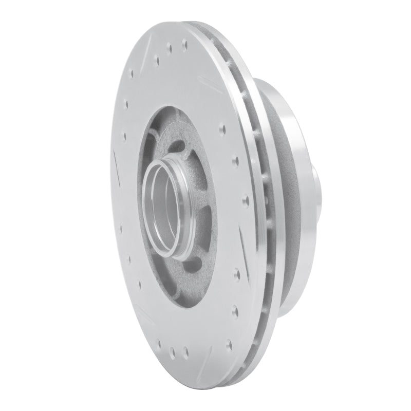 R1 1979-1983 Mazda RX-7 Front Right Drilled & Slotted Silver Brake Rotor