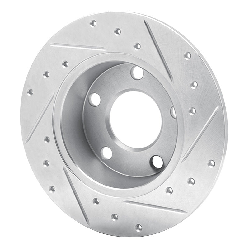 R1 99-02 Audi A6 Quattro Rear Left Drilled & Slotted Silver Brake Rotor