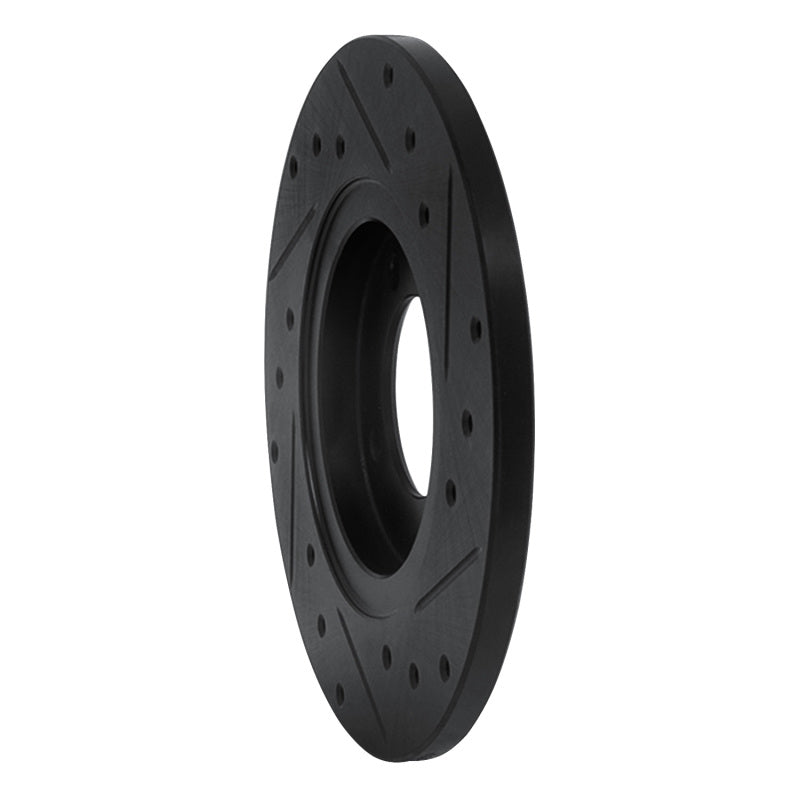 R1 80-83 Toyota Corolla (US/Canada) Front Left Drilled & Slotted Black Brake Rotor