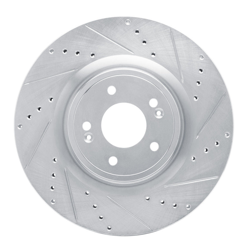 DFC 18-22 Genesis G70 Front Right Drilled & Slotted Silver Brake Rotor