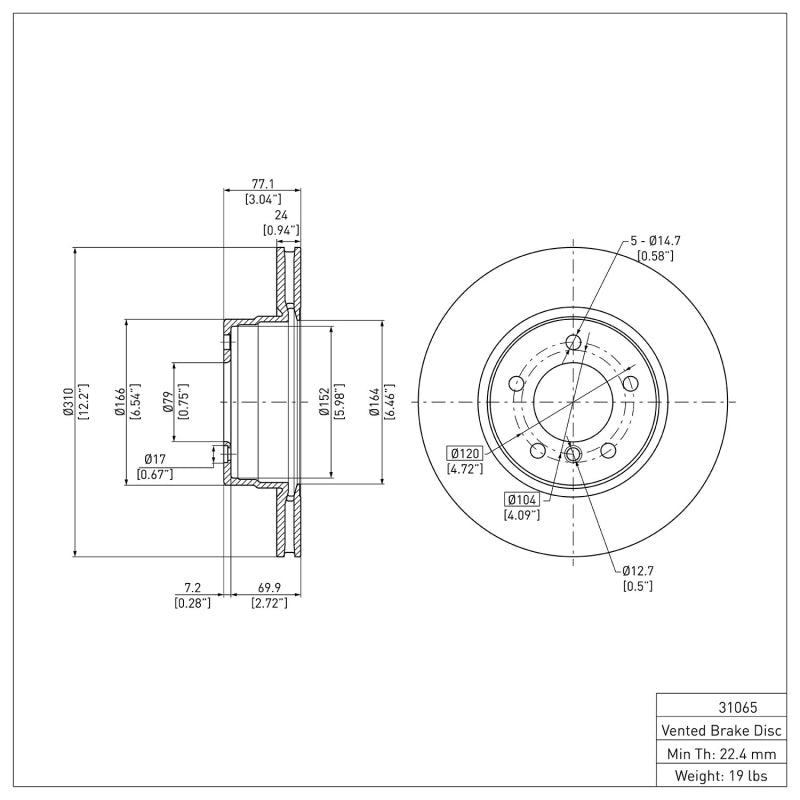 R1 04-10 BMW 525i (Mexico) Front Brake Rotor