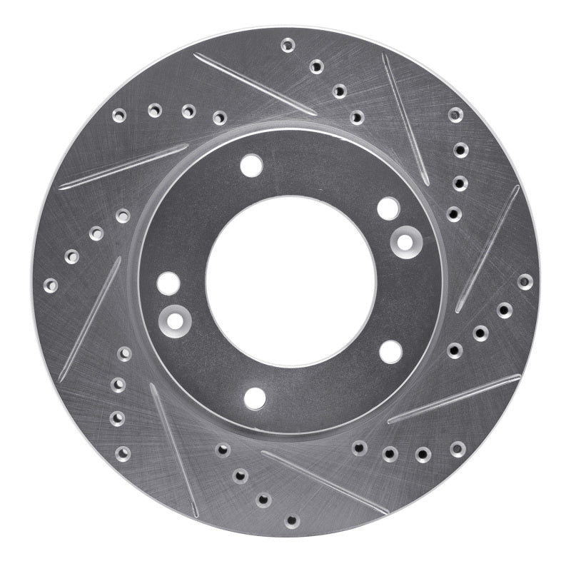 DFC 07-09 Kia Sorento Front Right Drilled & Slotted Silver Brake Rotor