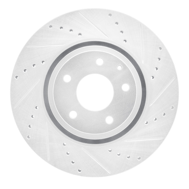 R1 16-25 Mazda 6 Front Right Drilled & Slotted Silver Brake Rotor